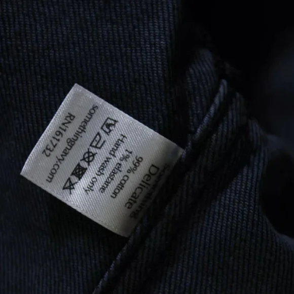 Something Navy Womens Denim Ruffled Button Up Jean Jacket Black Size XXS - Picture 5 of 5